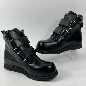 Mt. Emey 503 Orthopedic Boots Men’s Size 11.5 2E AFO Black Leather Strap Support